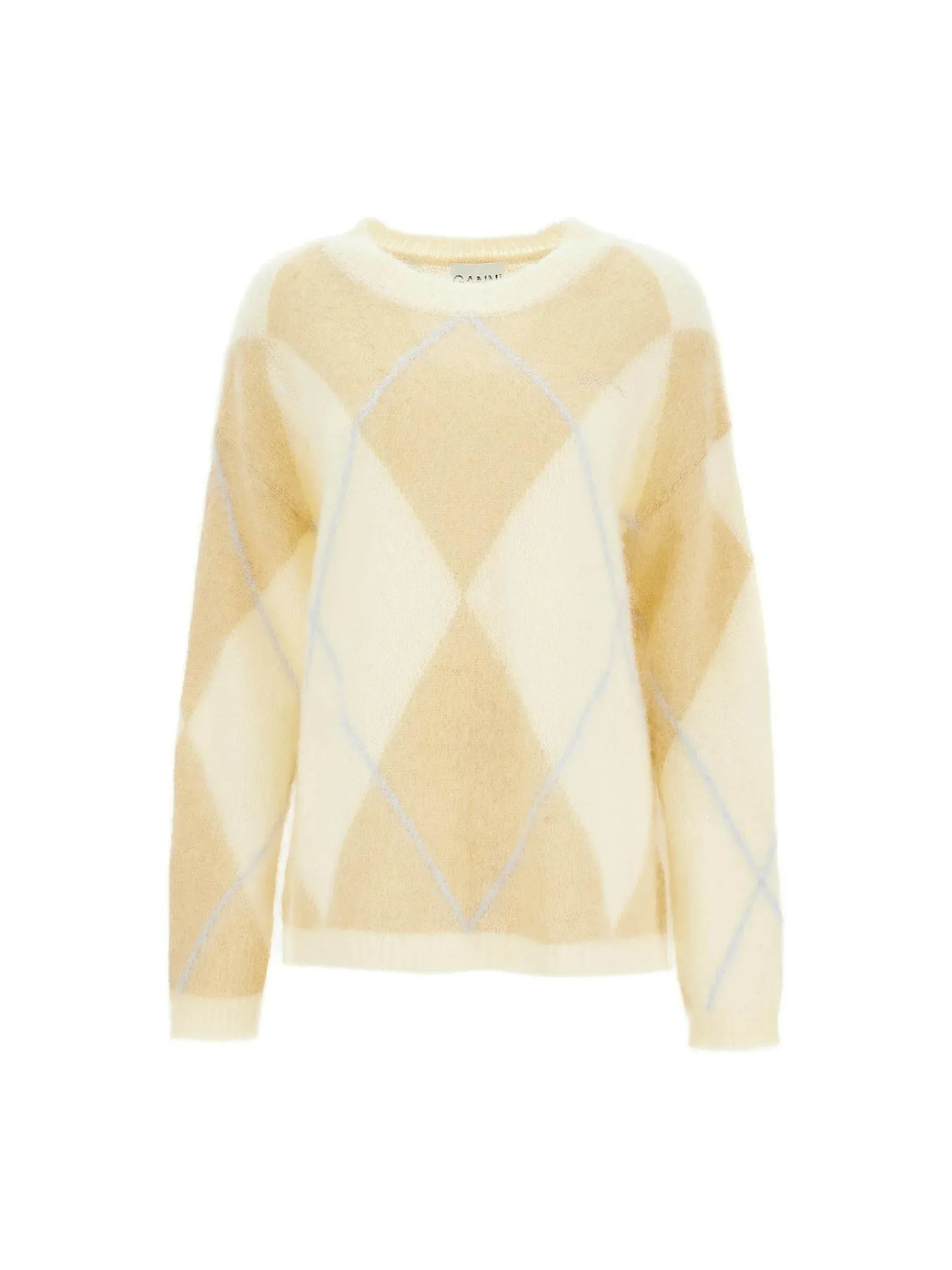 Argyle Mohair Oversized Sweater