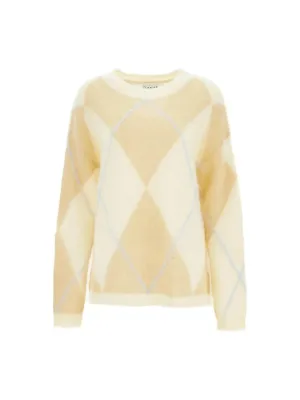 Argyle Mohair Oversized Sweater