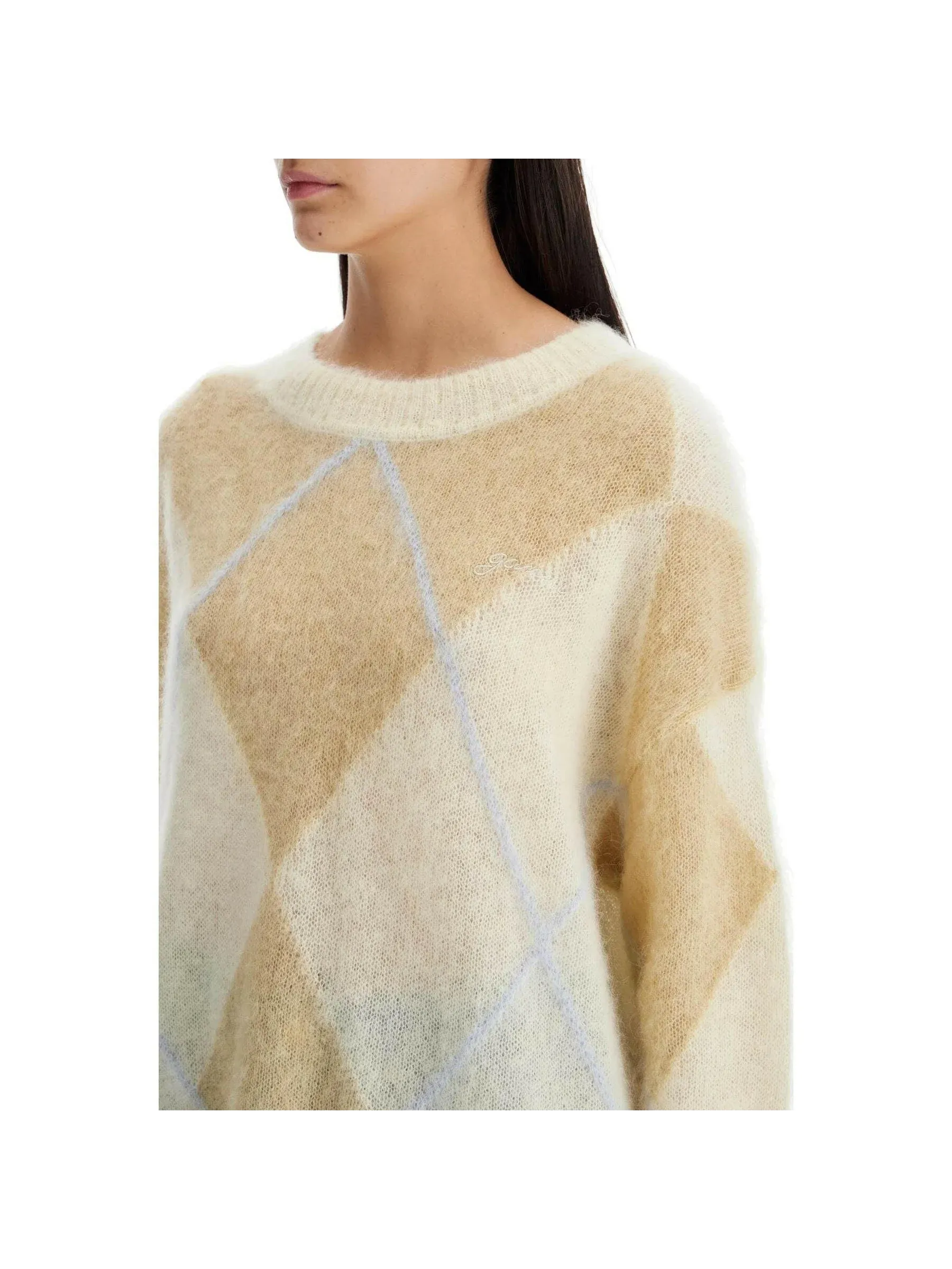 Argyle Mohair Oversized Sweater