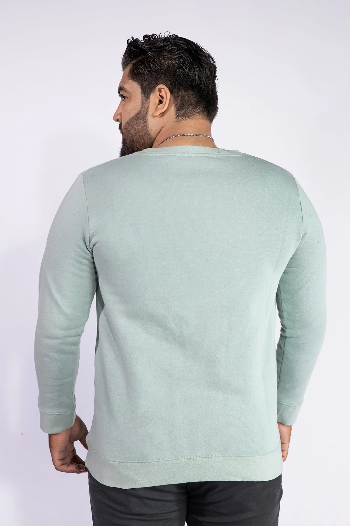 Basic Tea Green Sweatshirt (Plus Size) - W21 - MSW011P