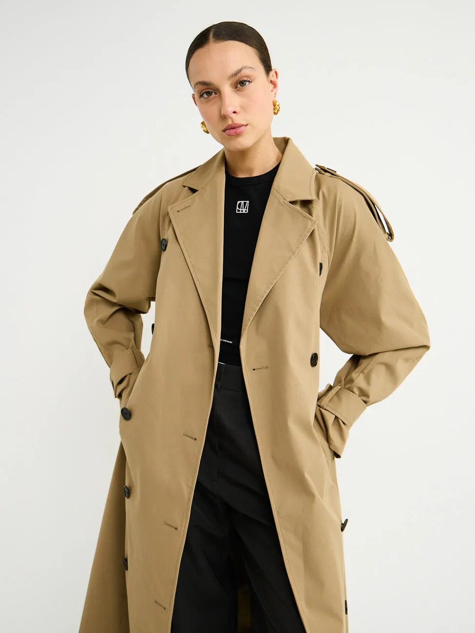 Camilla and Marc Collins Trench Coat in Camel