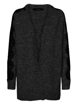 CURVE PLUS LACE SLEEVE LONG SLEEVE CARDIGAN BLACK