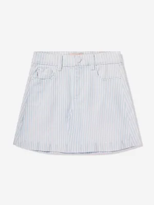 DL1961 Girls Jenny Striped Mini Skirt in Blue