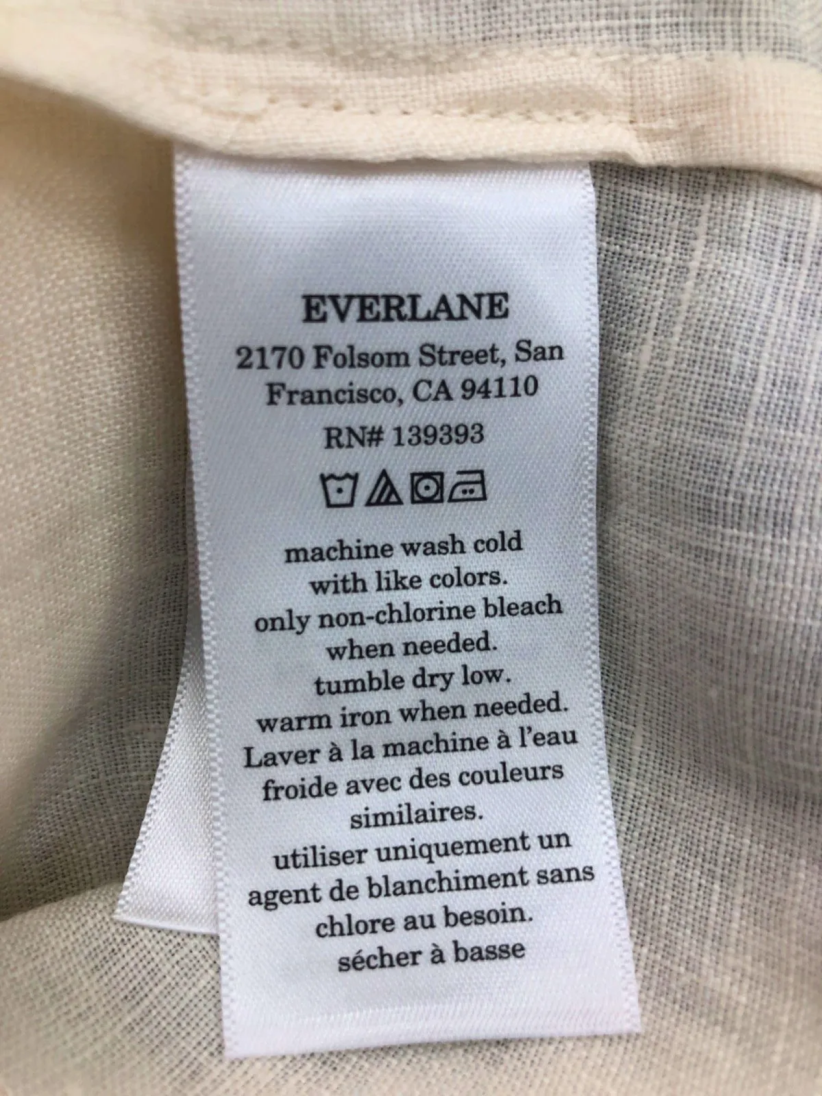 Everlane Cream Double-Breasted Linen Blazer Size 4 UK S