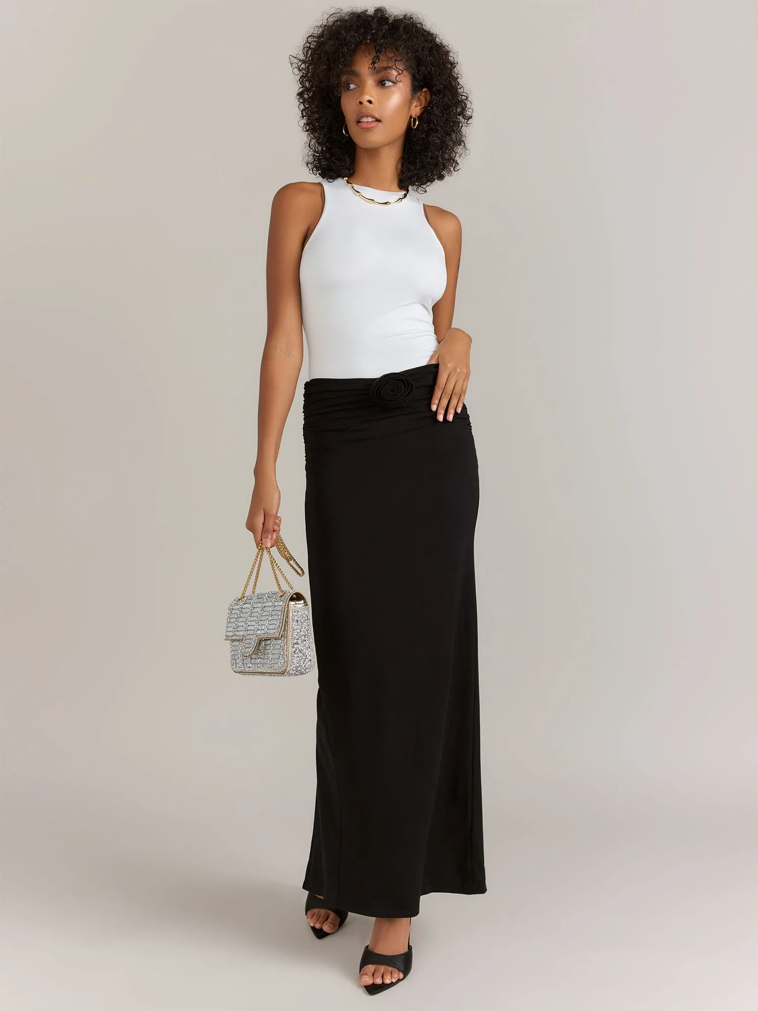 Fore Collection Rosette Maxi Skirt - Brands We Love