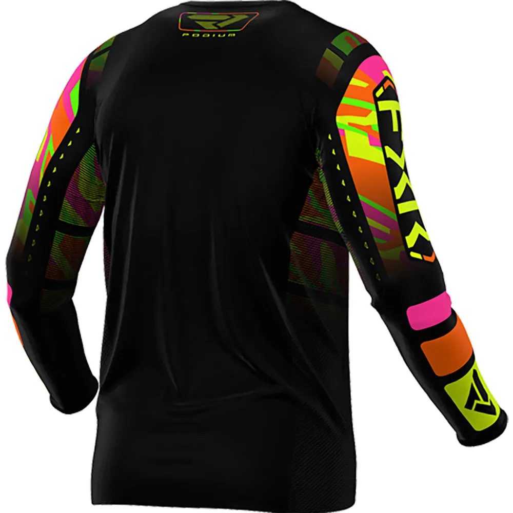 FXR Podium MX Offroad Jersey Sherbet Camo Black