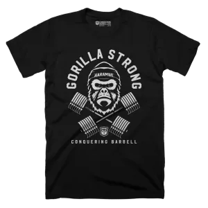 Gorilla Strong - Strong like Harambe - on Black Tee