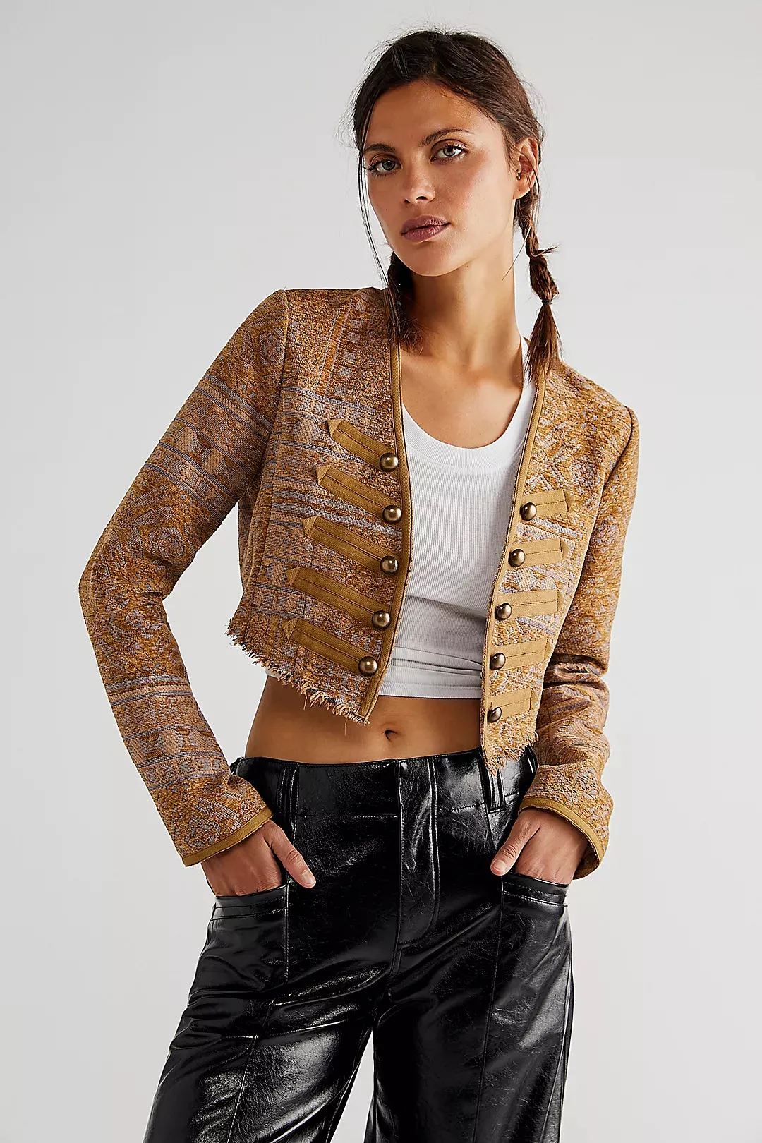 Juliette Cropped Jkt Gold Comb