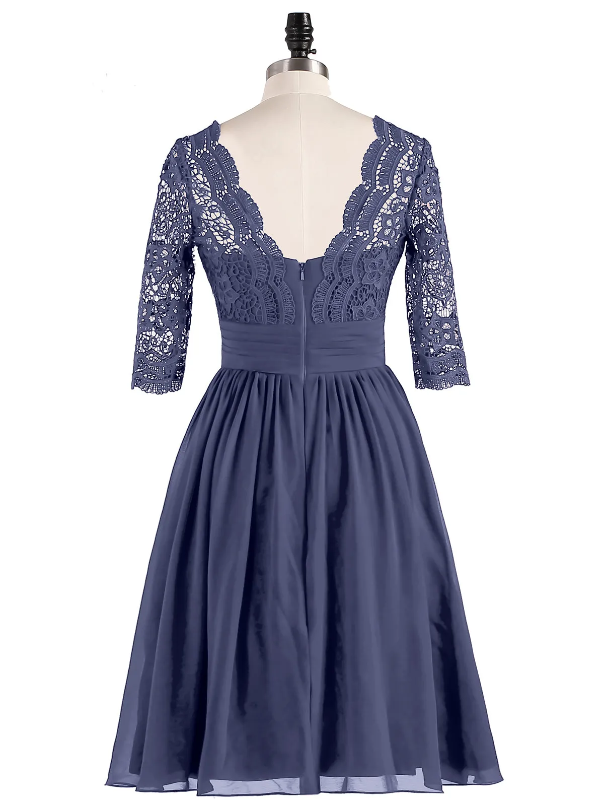 Lace and Chiffon Short Dress with Half Sleeves Stormy