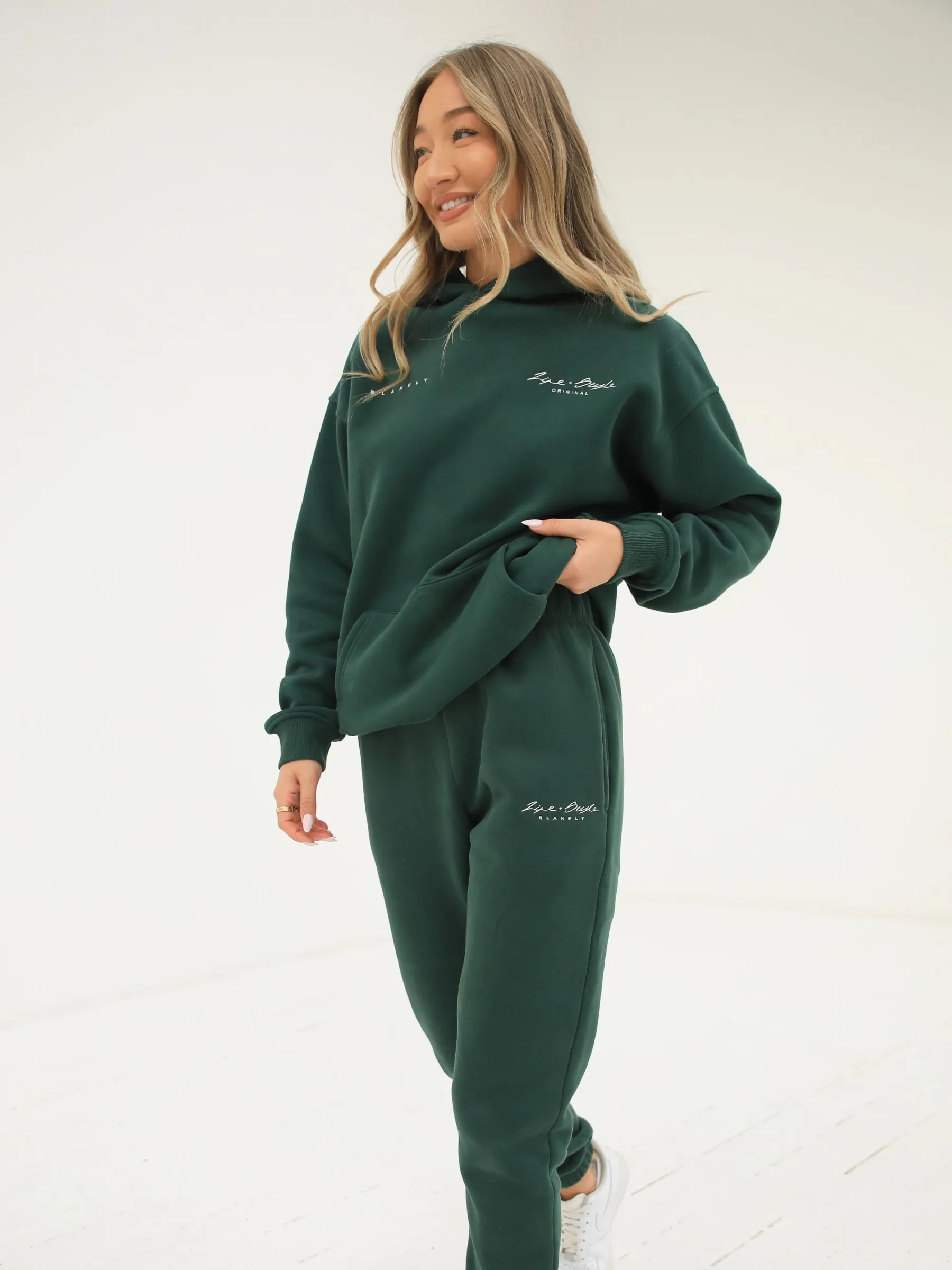 Life & Style II Oversized Hoodie - Forest Green