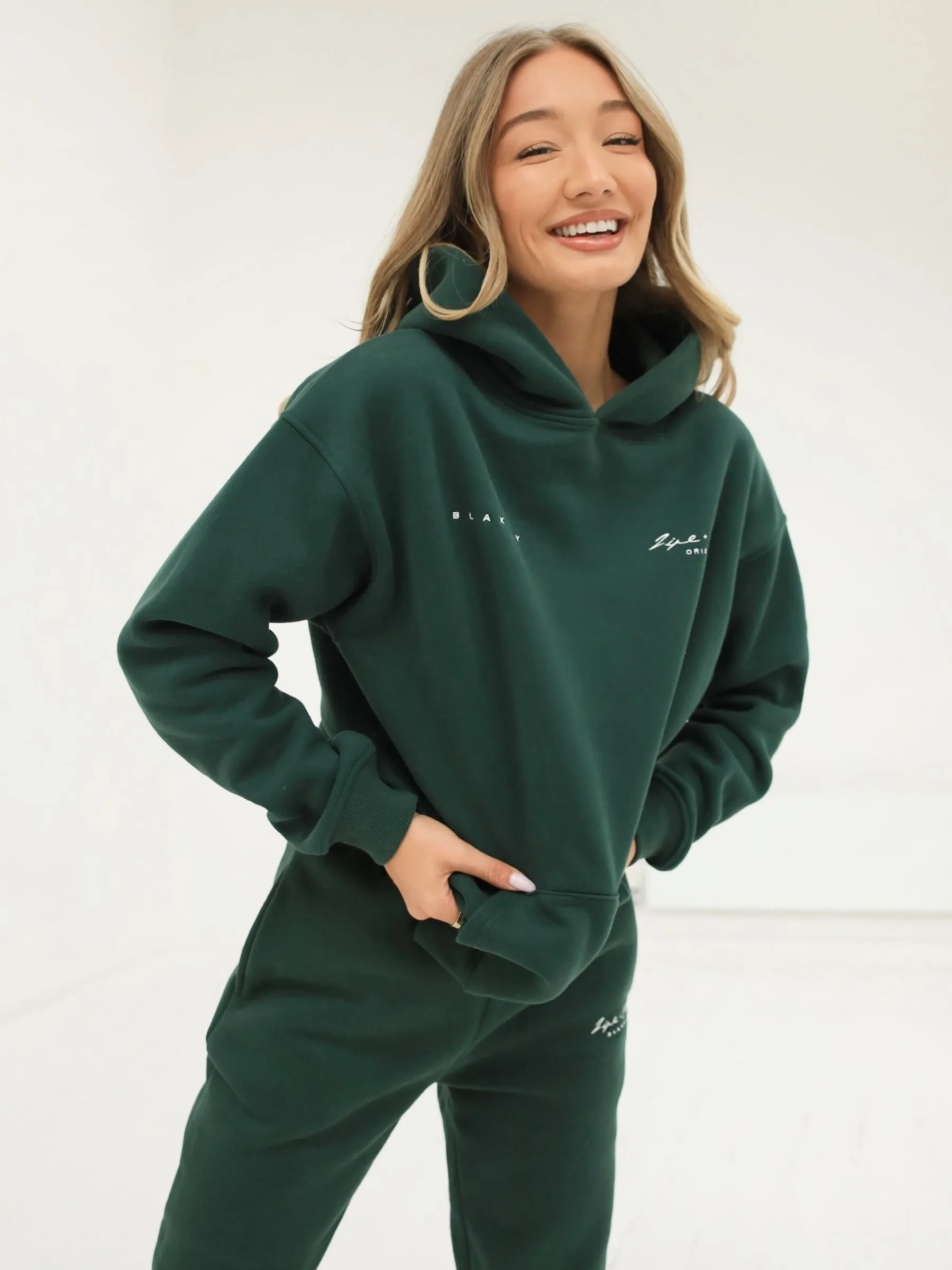 Life & Style II Oversized Hoodie - Forest Green