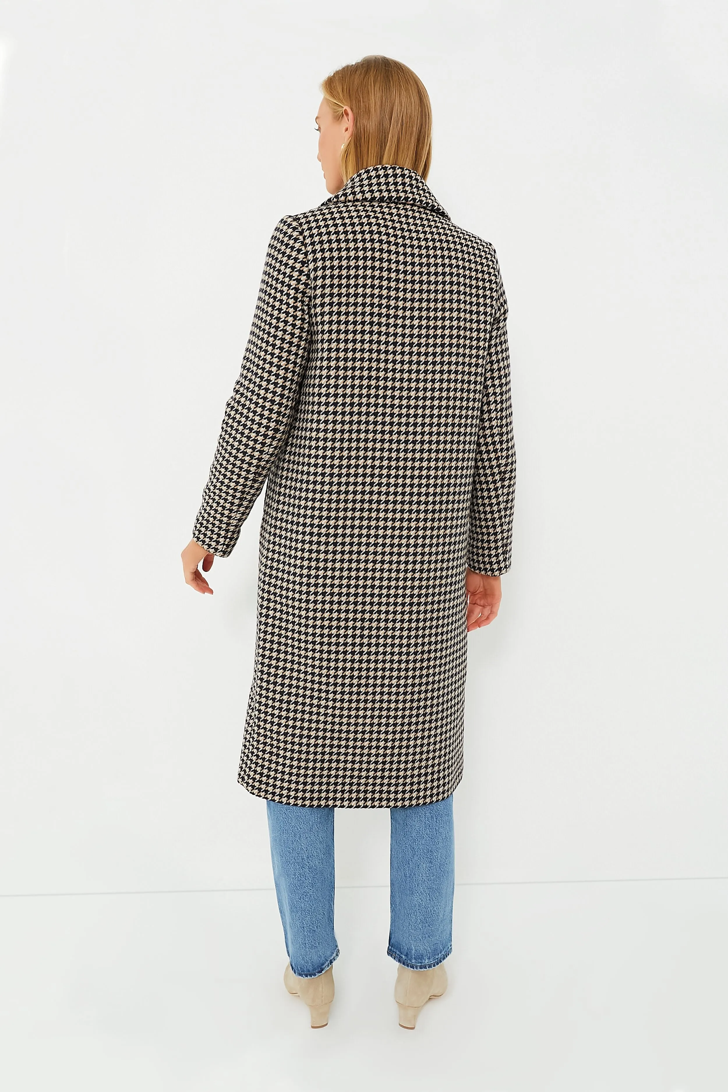 Light Fawn Houndstooth Angelina Wool Jacket