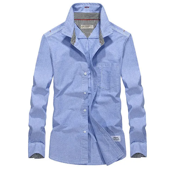 Long Sleeve Cargo Shirts for Men Casual Cotton Breathable Chest Pocket