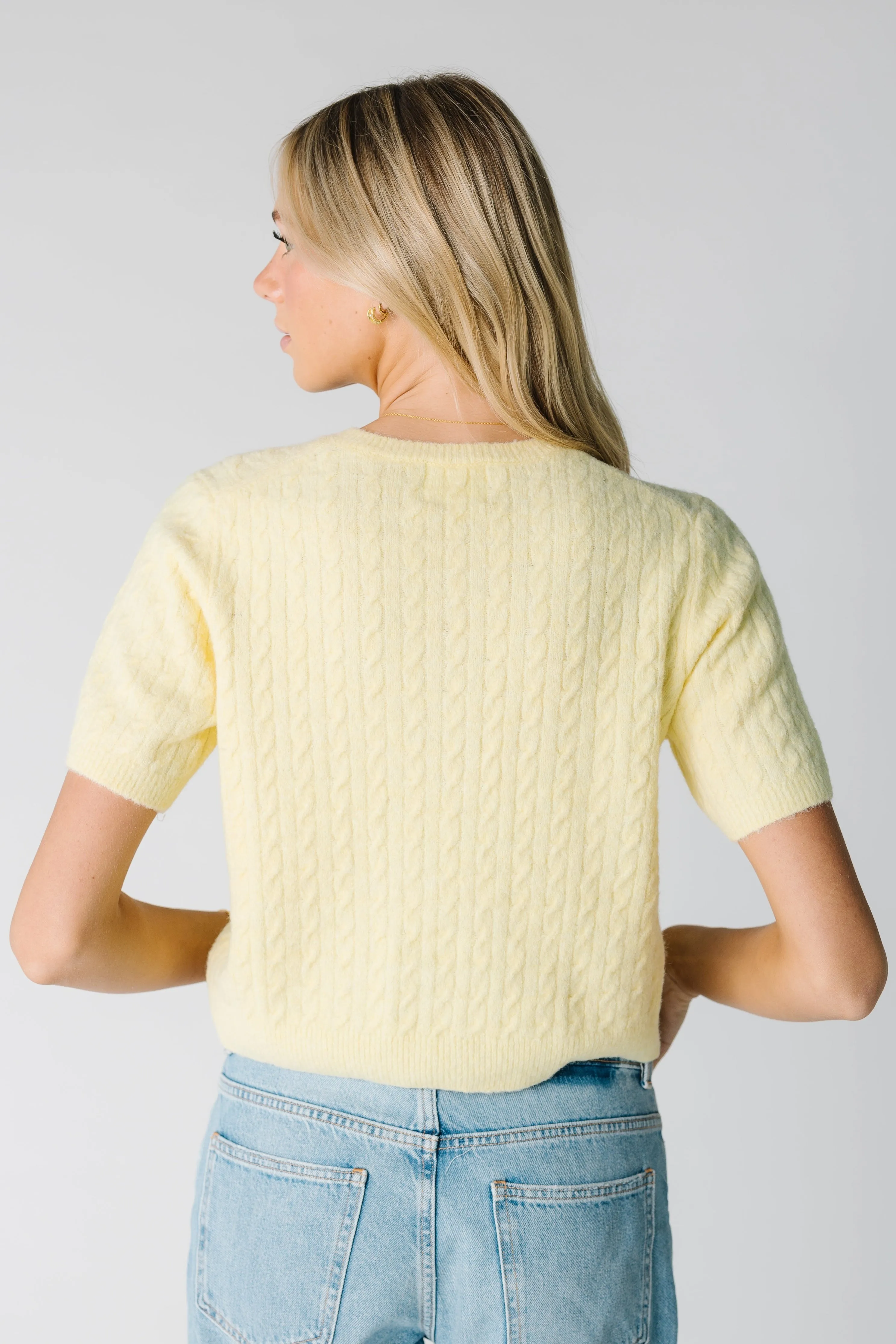 Lucy Cable Knit Short Sleeve Cardigan