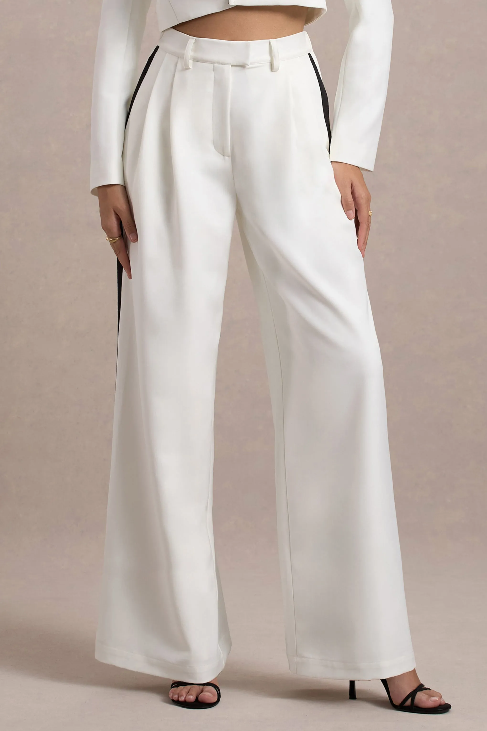 Marcie | White Tailored Cropped Blazer