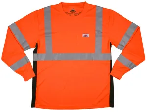 MCR Safety LS Tshirt,CL3,Birdseye,Oran L L