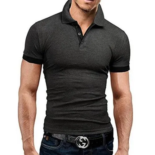 Men Summer Stritching Men's Shorts Sleeve Polo