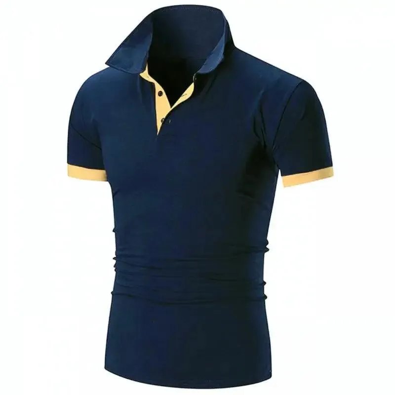 Men Summer Stritching Men's Shorts Sleeve Polo