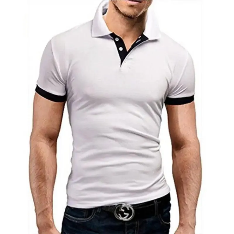 Men Summer Stritching Men's Shorts Sleeve Polo