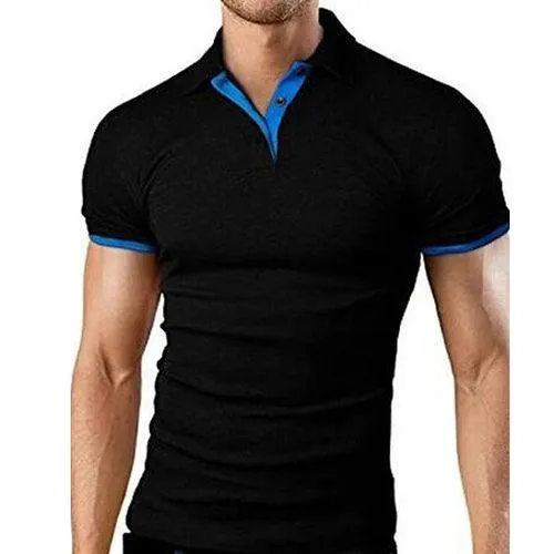 Men Summer Stritching Men's Shorts Sleeve Polo