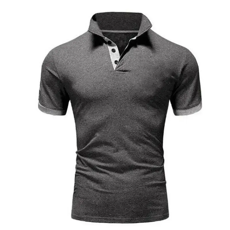 Men Summer Stritching Men's Shorts Sleeve Polo