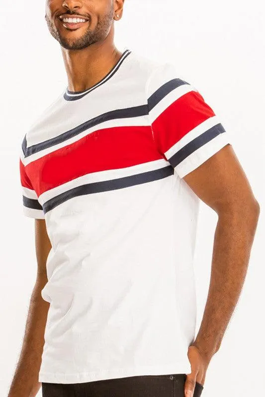 Mens Cotton T-Shirts With Three Stripes