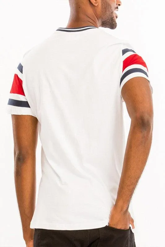 Mens Cotton T-Shirts With Three Stripes