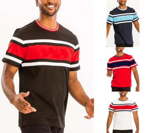 Mens Cotton T-Shirts With Three Stripes