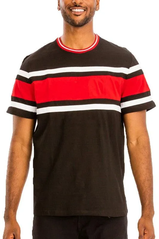 Mens Cotton T-Shirts With Three Stripes