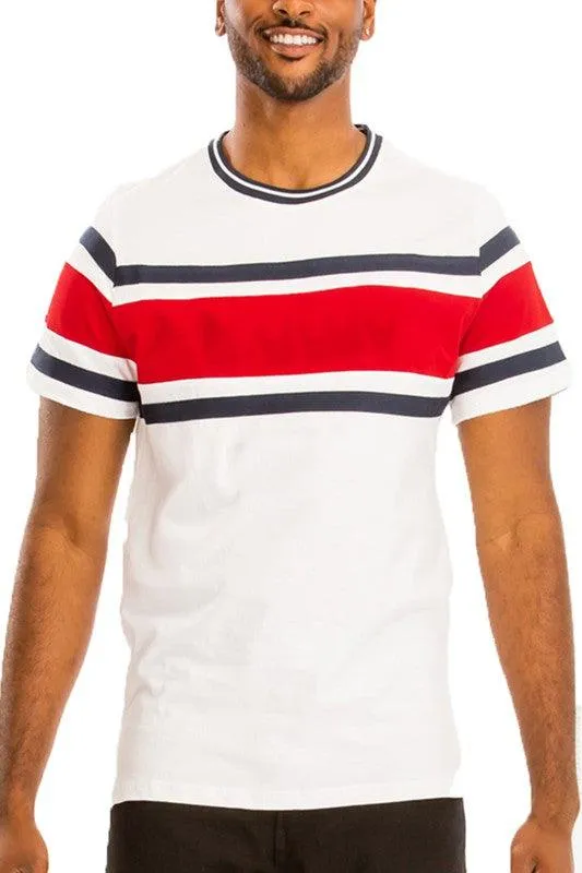 Mens Cotton T-Shirts With Three Stripes