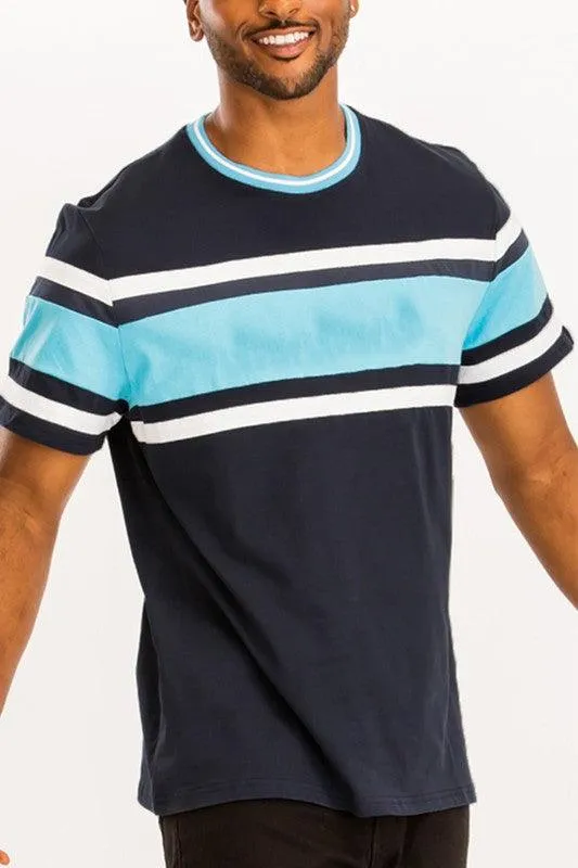 Mens Cotton T-Shirts With Three Stripes