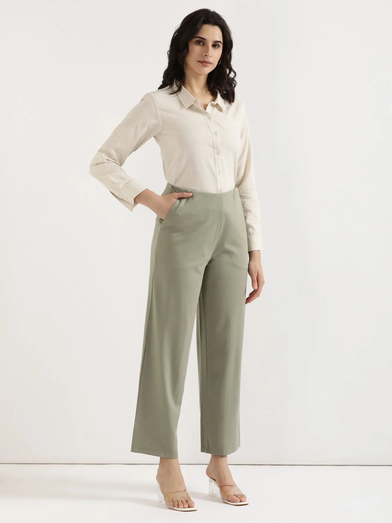 Mint Green Wide Leg Pants