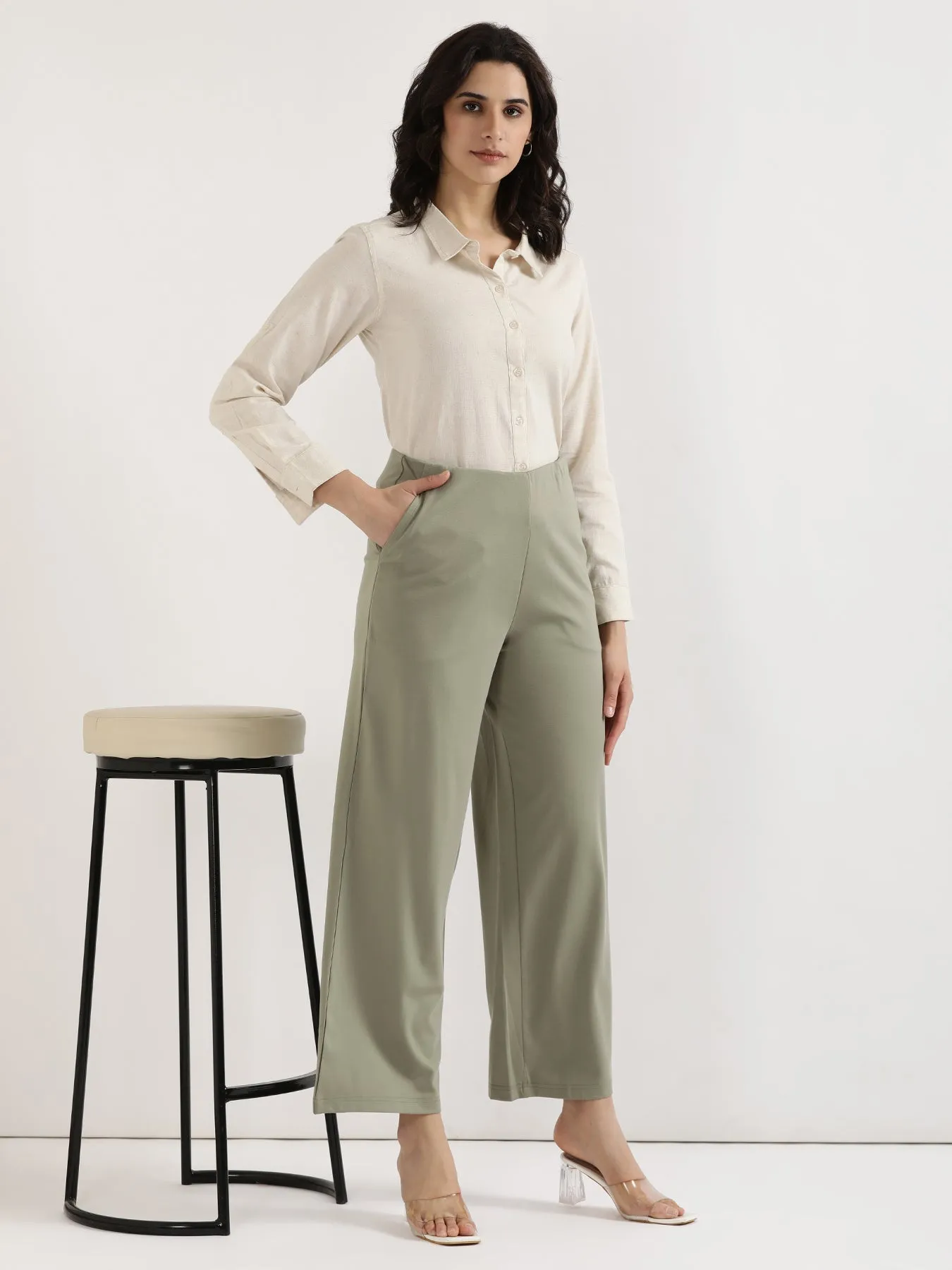 Mint Green Wide Leg Pants