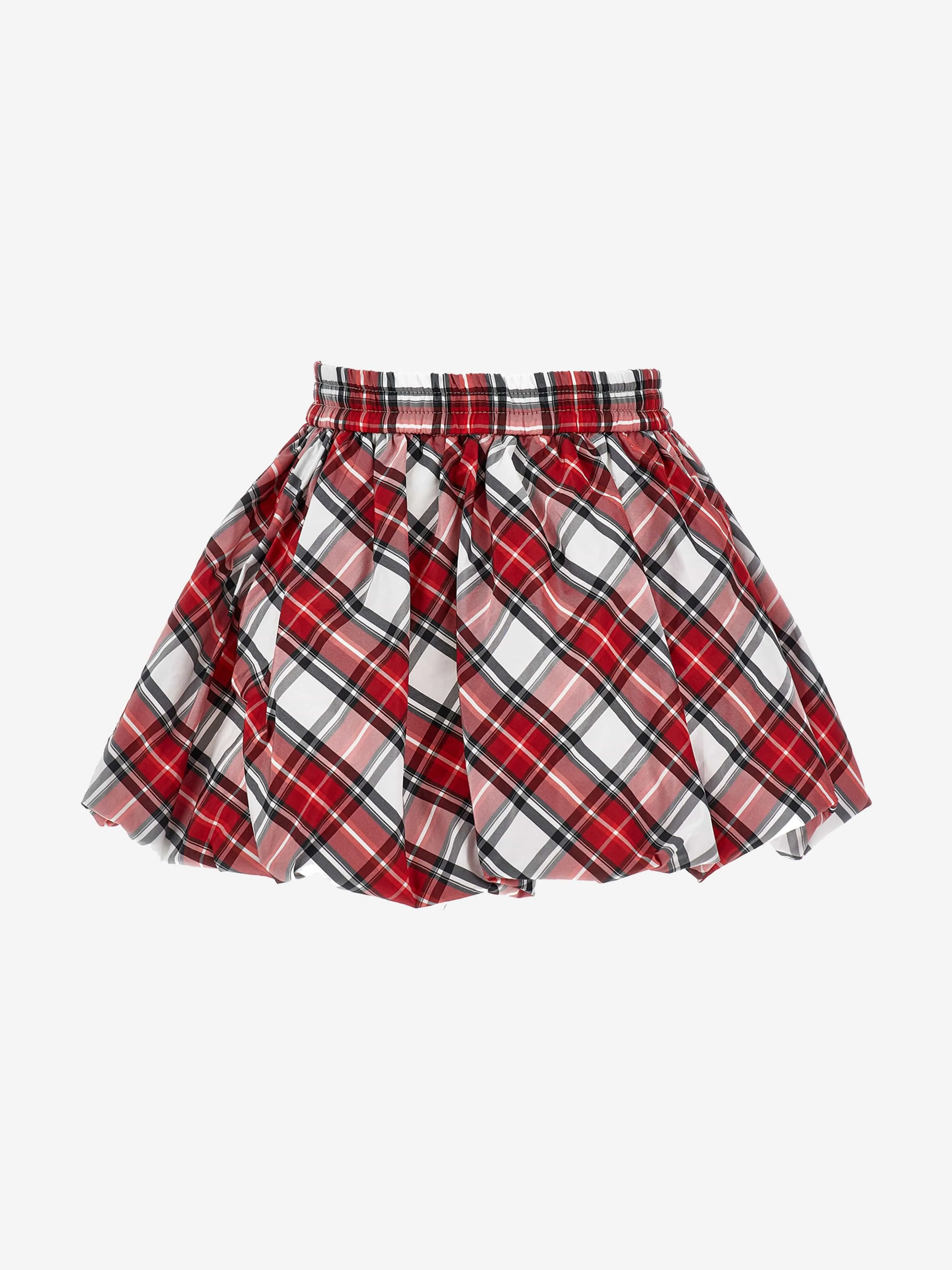 Monnalisa Baby Girls Tartan Taffeta Balloon Skirt in Red