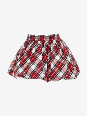 Monnalisa Baby Girls Tartan Taffeta Balloon Skirt in Red