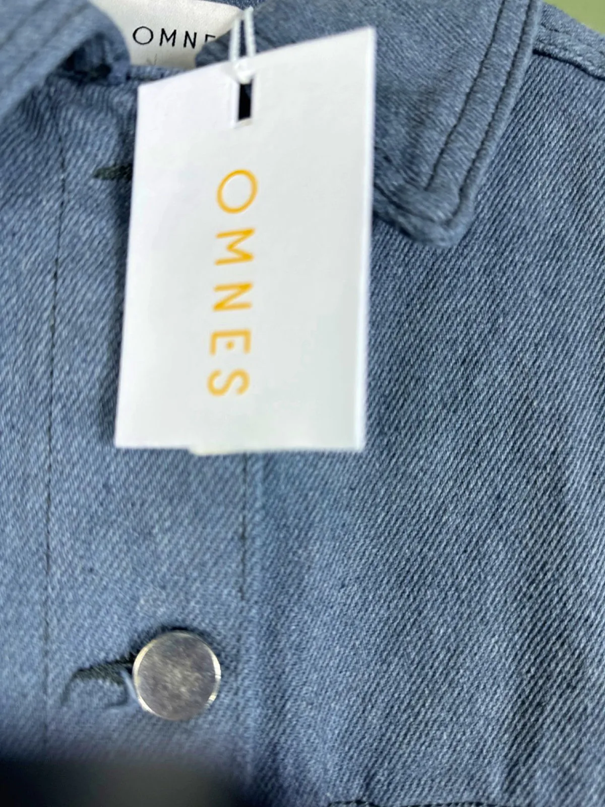 Omnes Blue Cropped Denim Jacket UK 8