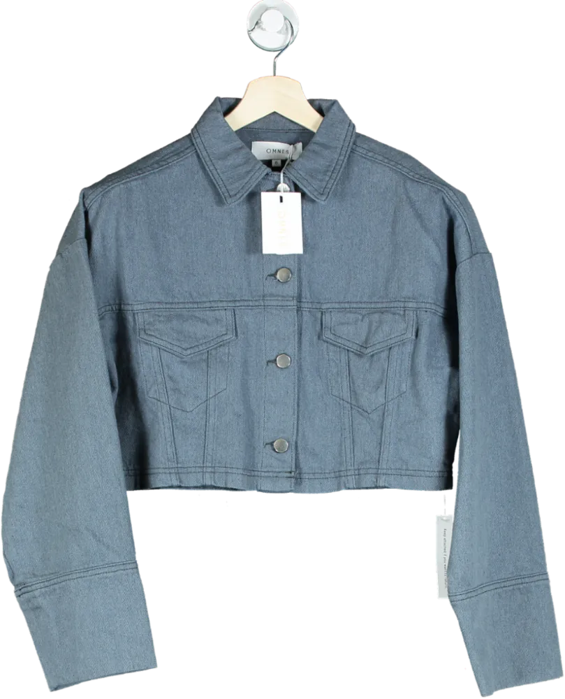 Omnes Blue Cropped Denim Jacket UK 8