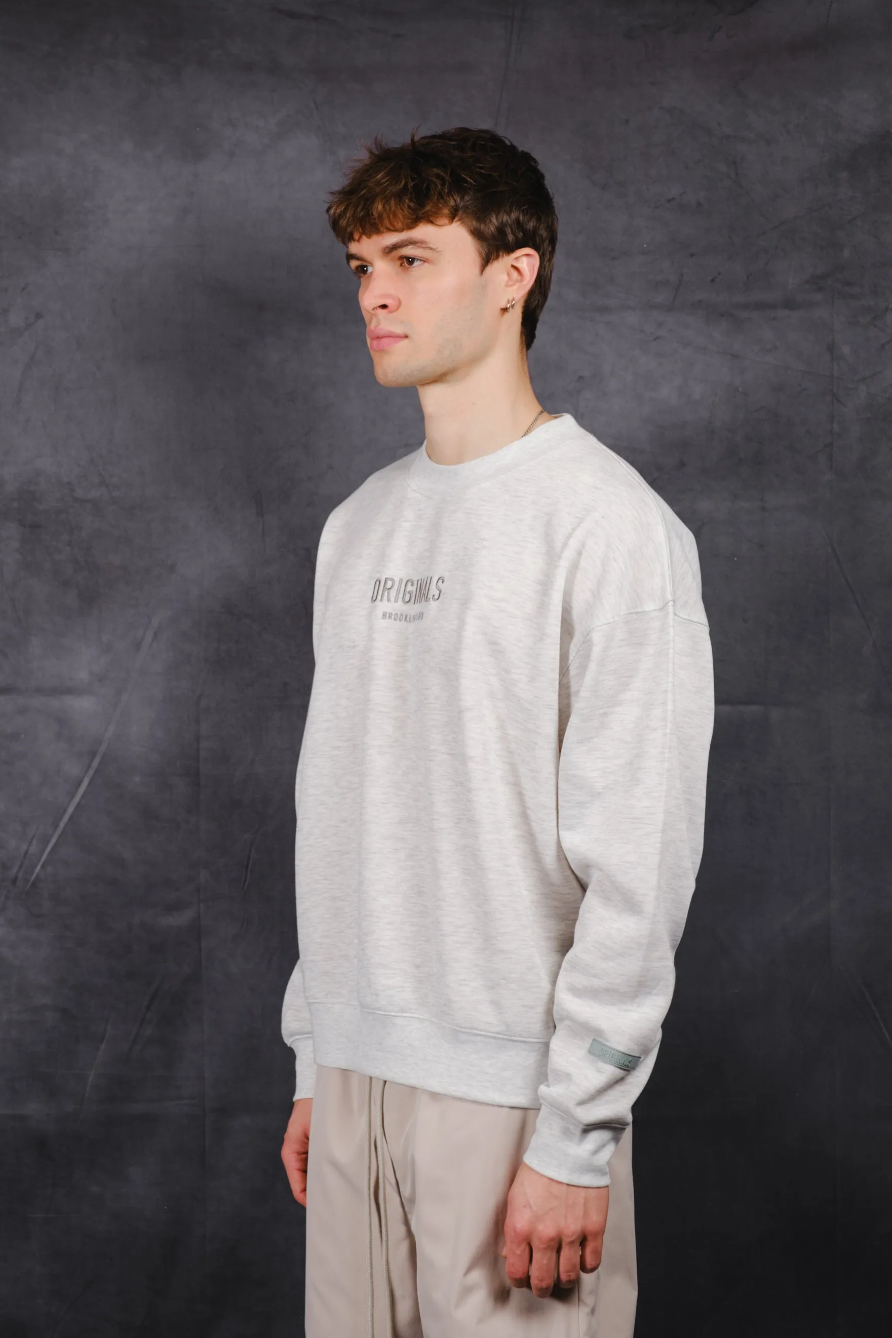 Originals Tonal Embroidered Fleece Crew Neck Sweatshirt