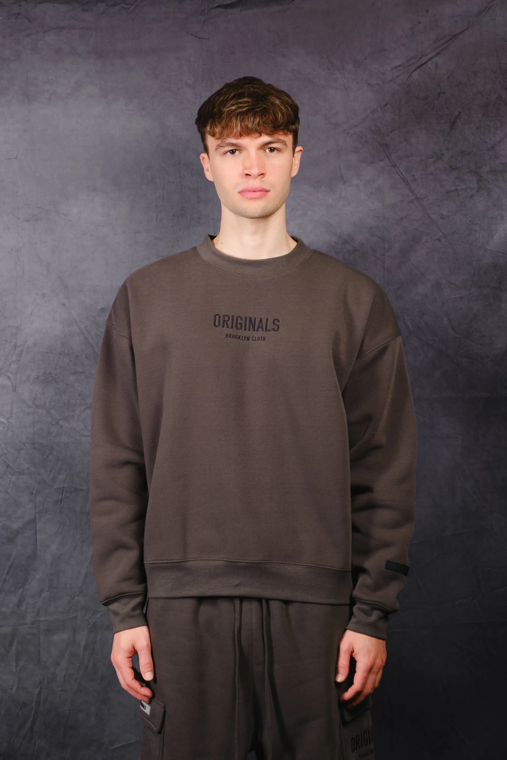 Originals Tonal Embroidered Fleece Crew Neck Sweatshirt