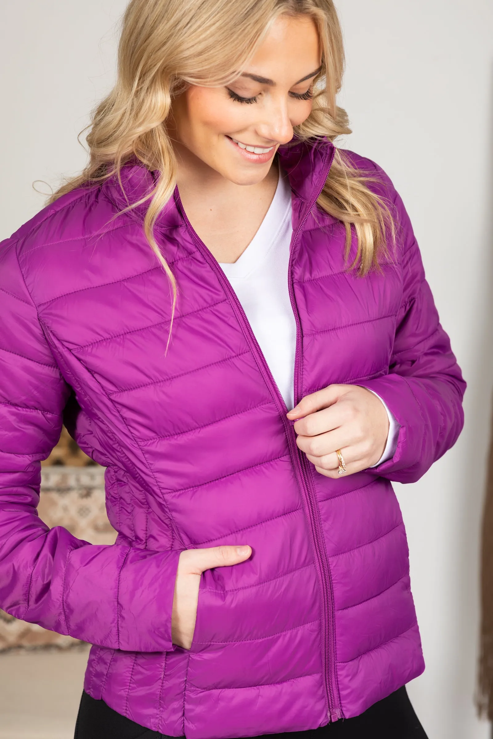 Packable Lightweight Thermal Full Zip Jacket