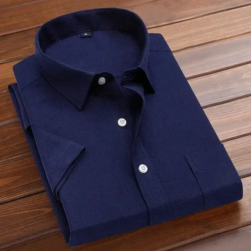 Plus Size 5XL-M Men's Short Sleeve Shirt Summer High-Quality