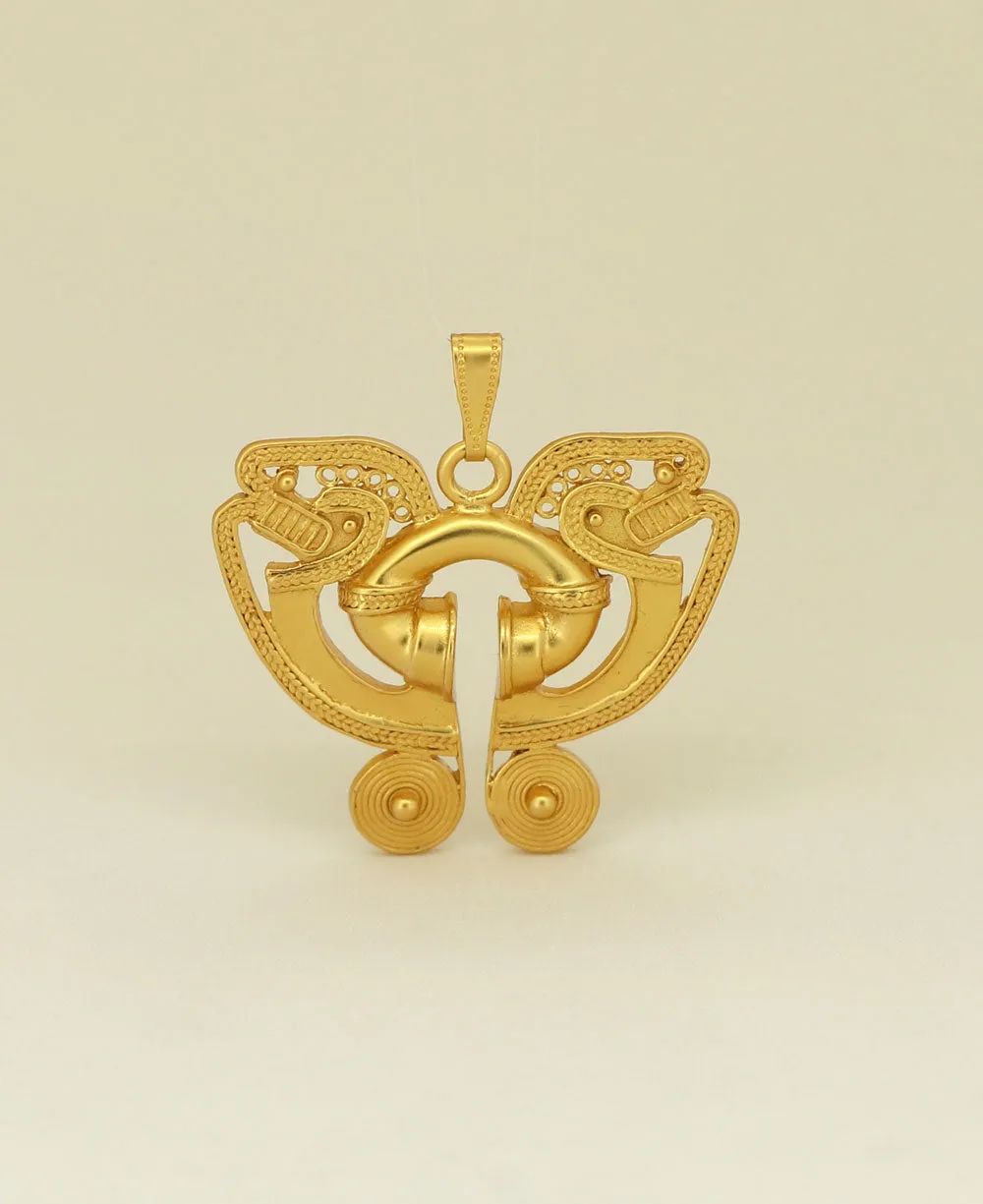 Pre-Colombian Butterfly Symbol Pendant Necklace