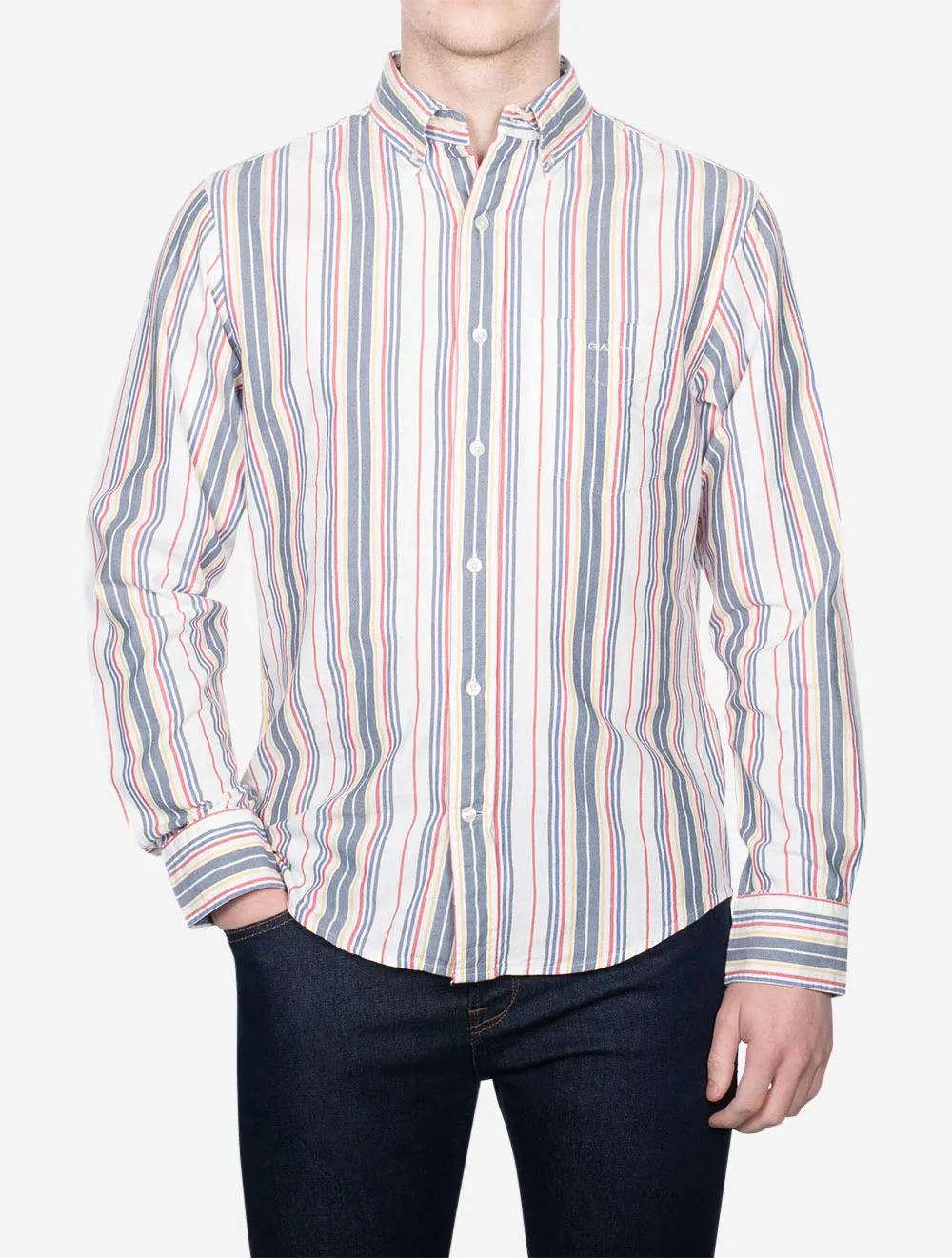 Regular Stripe Archive Oxford Shirt Eggshell