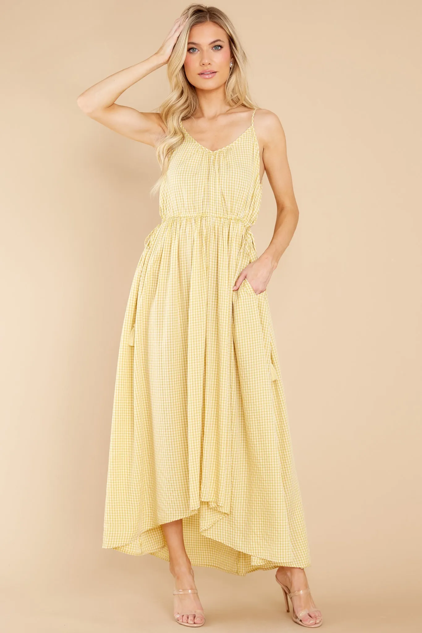 Simple Magic Yellow Gingham Maxi Dress