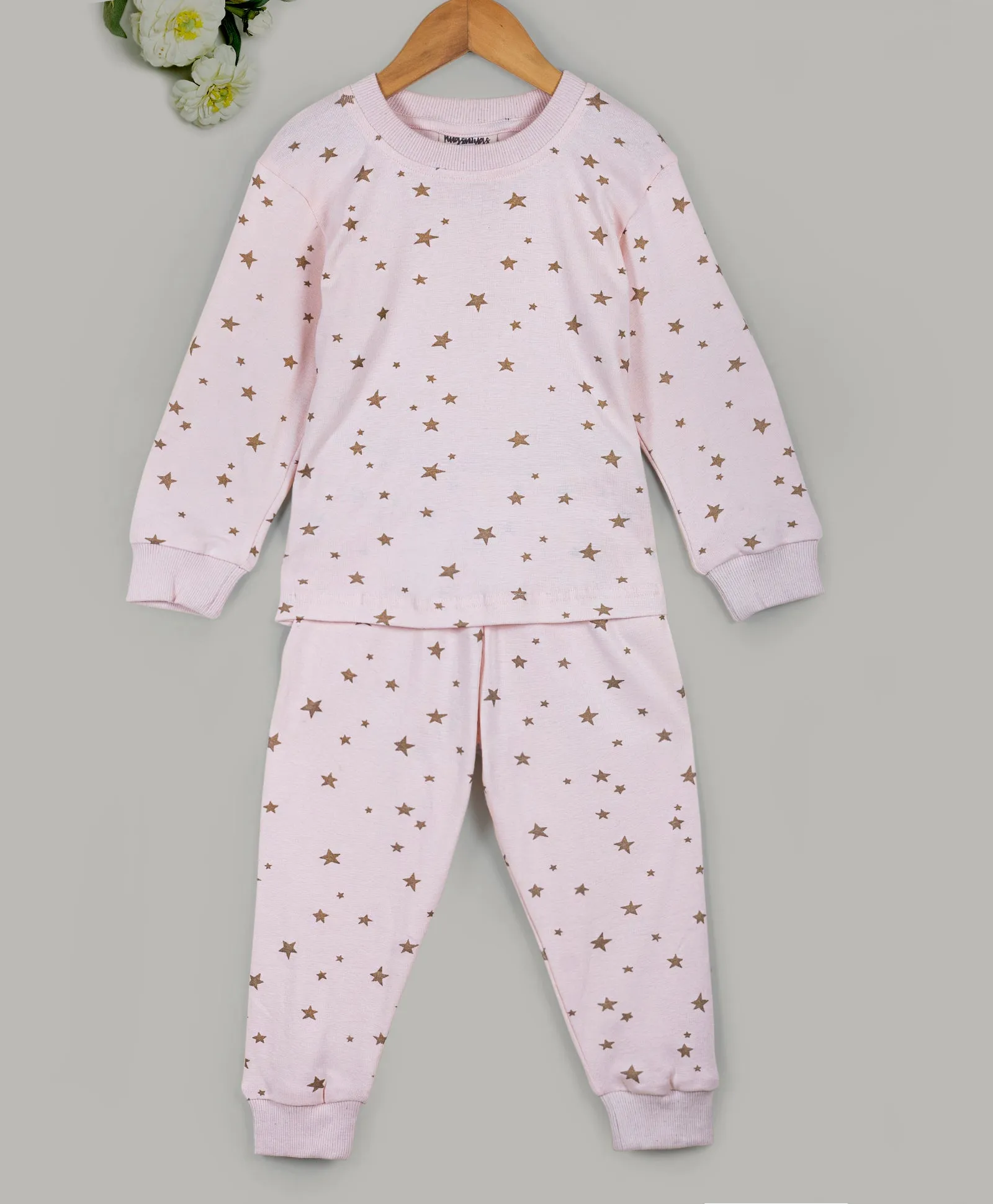 Star print powder pink tracksuit