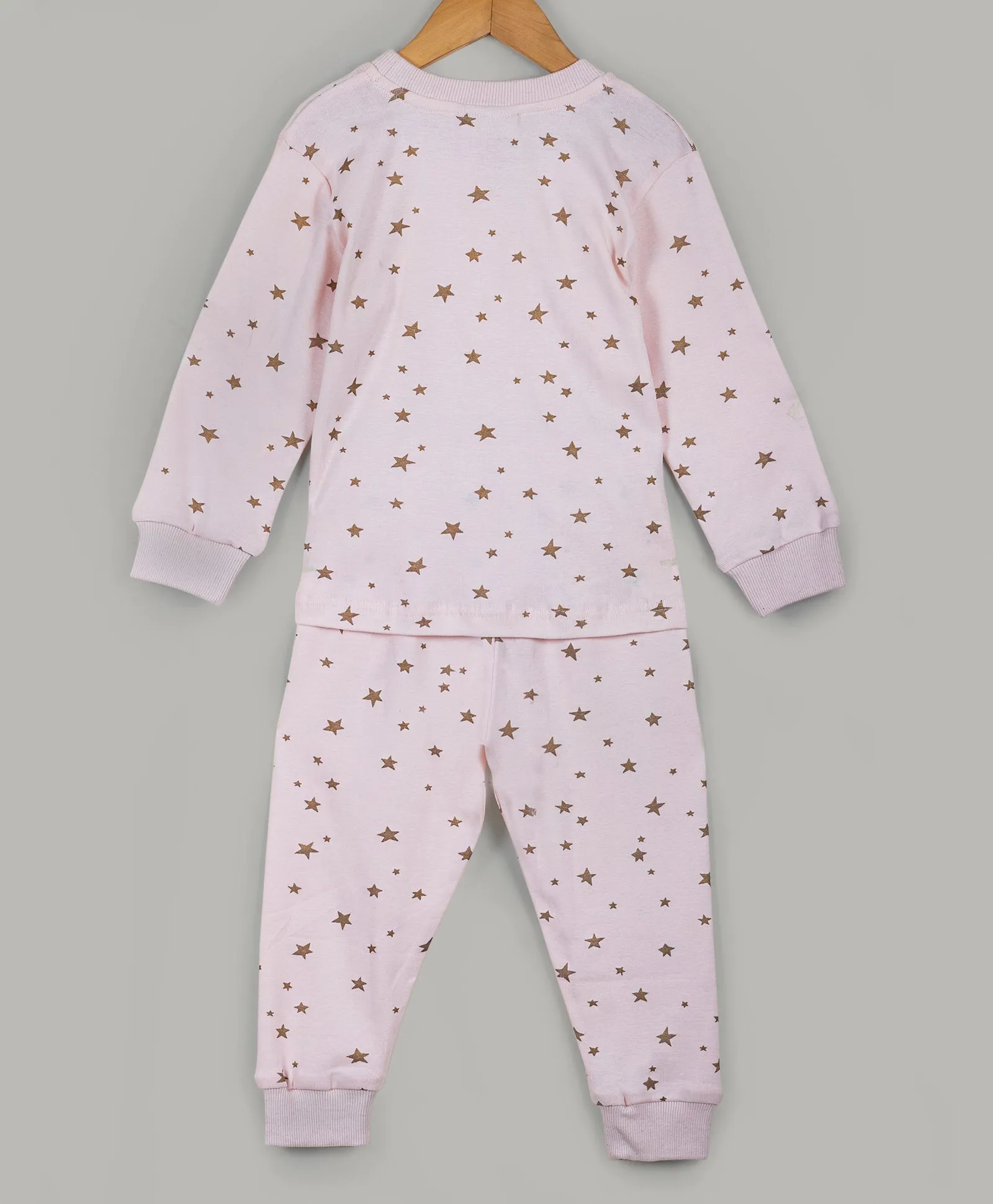 Star print powder pink tracksuit