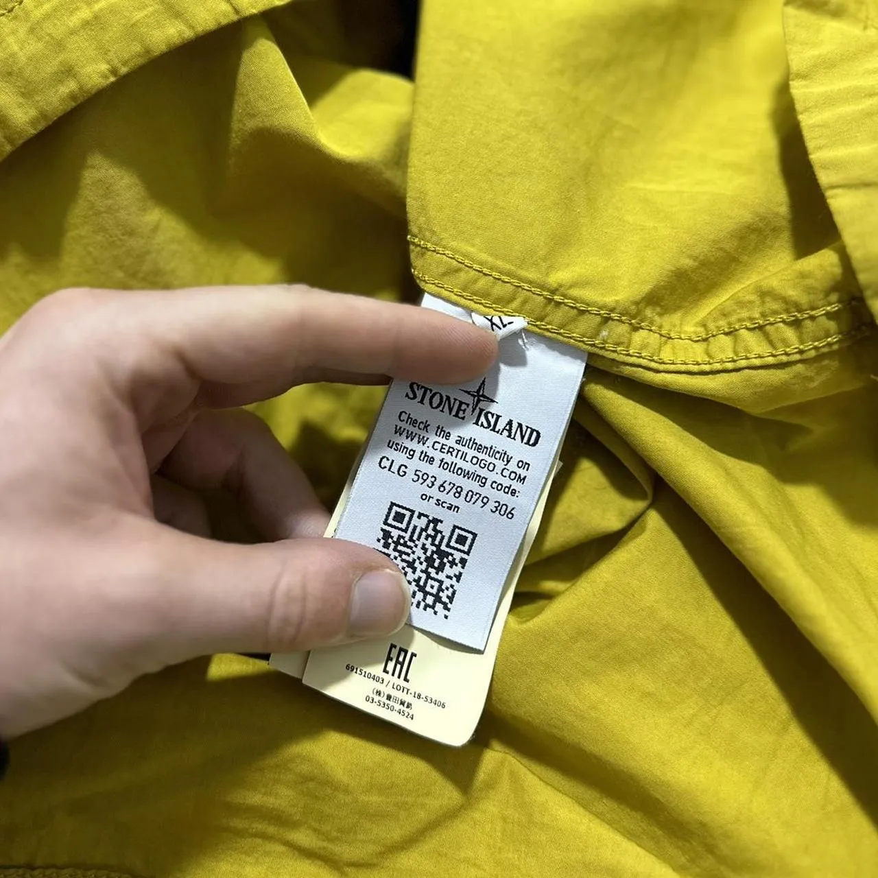 Stone Island Yellow Half Zip Smock Jacket