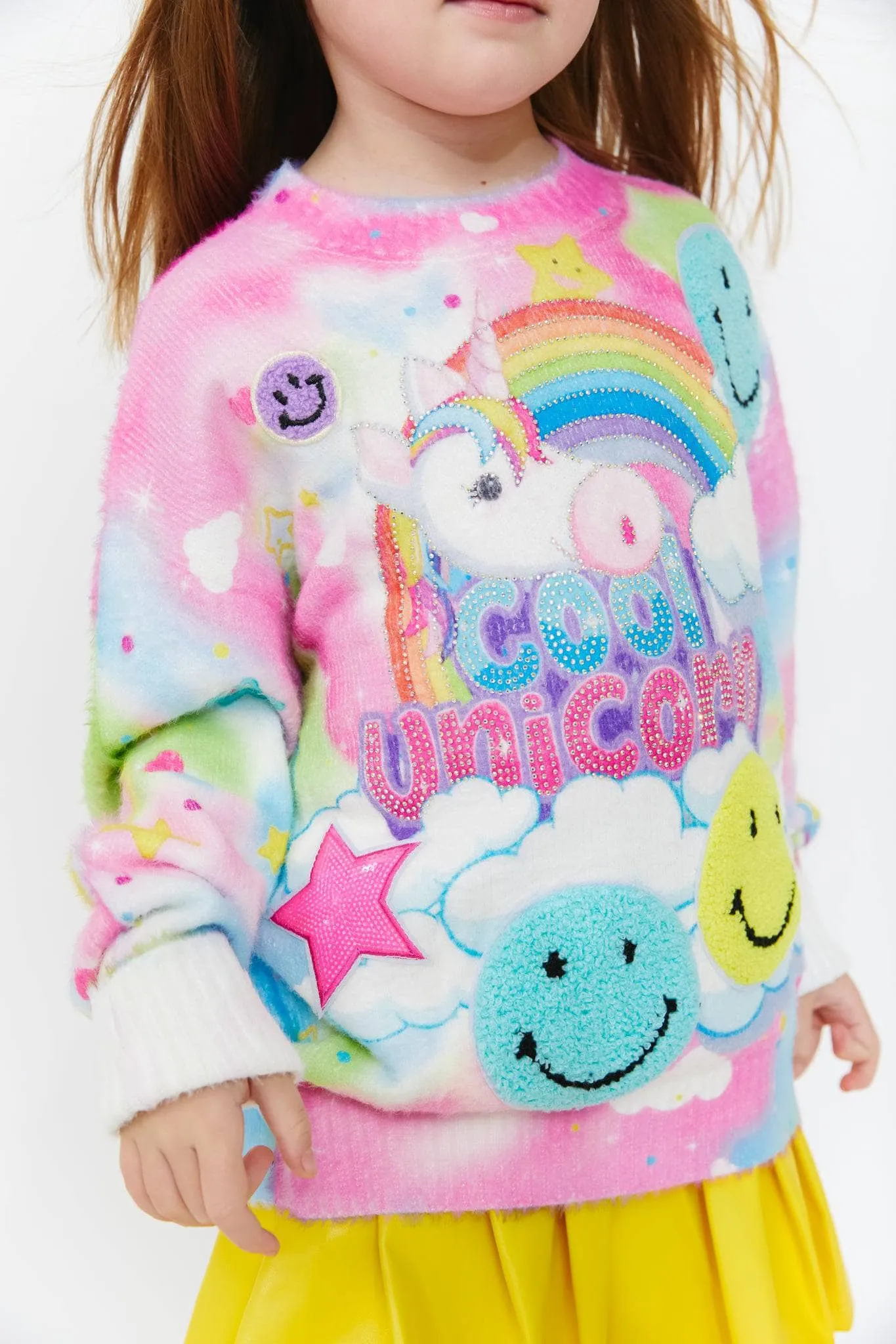 Tie Dye Patch Unicorn Sweater