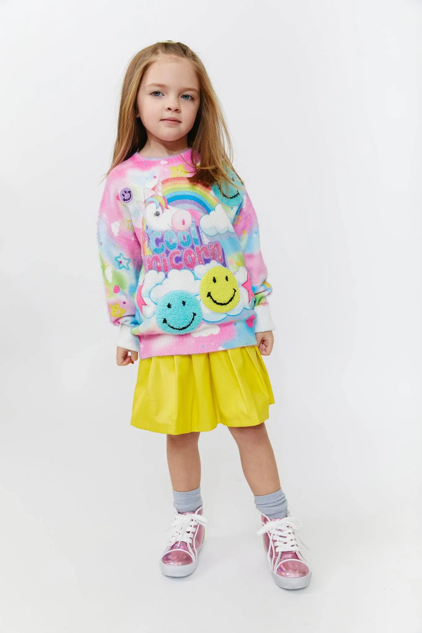 Tie Dye Patch Unicorn Sweater