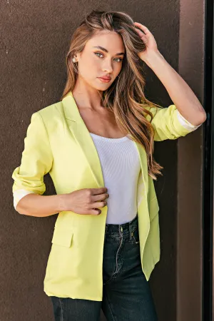 Top Notch Boyfriend Blazer in  Bright Yellow